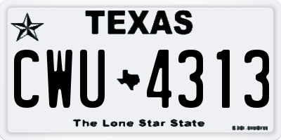 TX license plate CWU4313