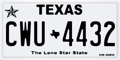 TX license plate CWU4432
