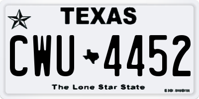 TX license plate CWU4452