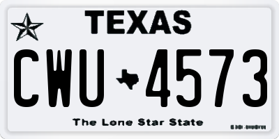 TX license plate CWU4573