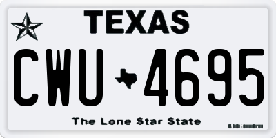 TX license plate CWU4695