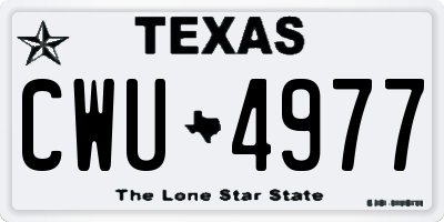 TX license plate CWU4977