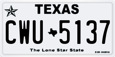 TX license plate CWU5137