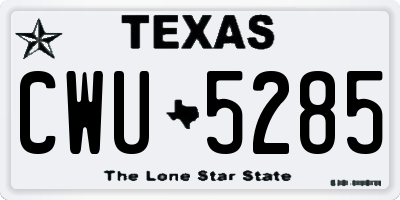 TX license plate CWU5285