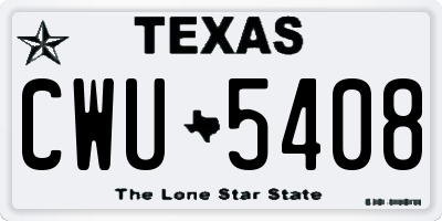 TX license plate CWU5408