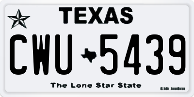 TX license plate CWU5439