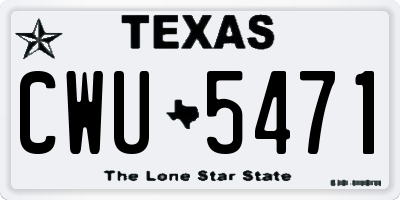 TX license plate CWU5471
