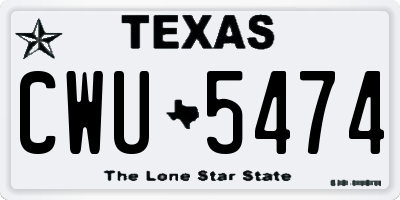 TX license plate CWU5474