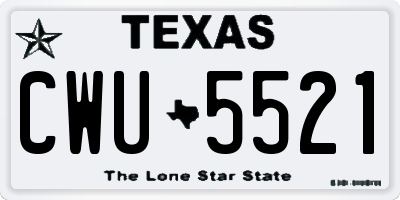 TX license plate CWU5521