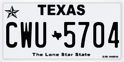 TX license plate CWU5704