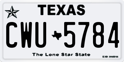 TX license plate CWU5784