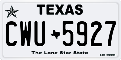 TX license plate CWU5927