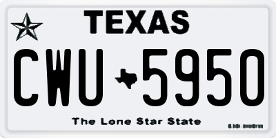 TX license plate CWU5950