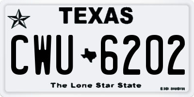 TX license plate CWU6202