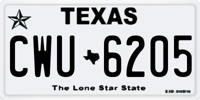 TX license plate CWU6205
