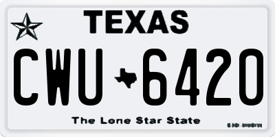 TX license plate CWU6420