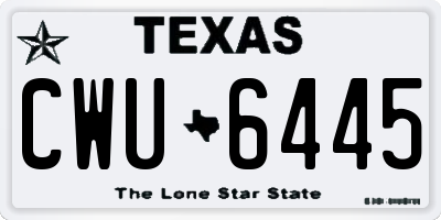TX license plate CWU6445