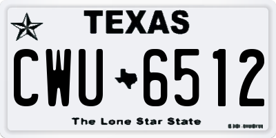 TX license plate CWU6512