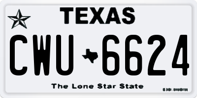 TX license plate CWU6624