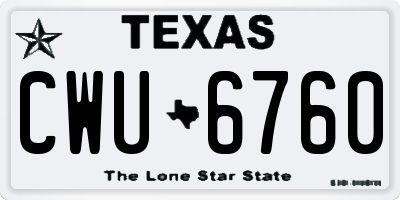TX license plate CWU6760