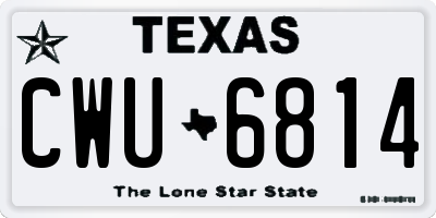 TX license plate CWU6814