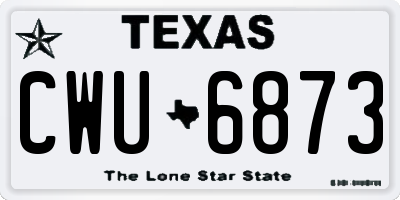 TX license plate CWU6873
