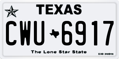 TX license plate CWU6917