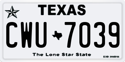 TX license plate CWU7039