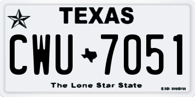 TX license plate CWU7051