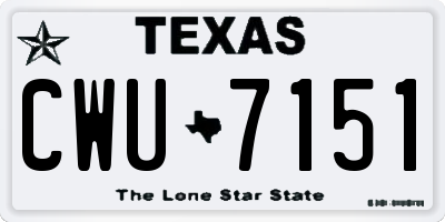 TX license plate CWU7151