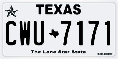 TX license plate CWU7171