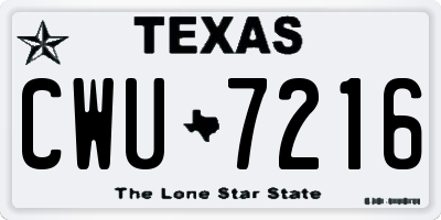 TX license plate CWU7216