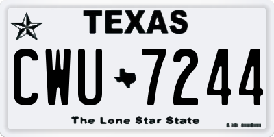 TX license plate CWU7244