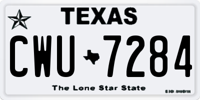 TX license plate CWU7284
