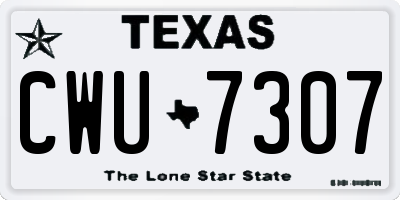 TX license plate CWU7307