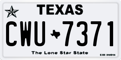 TX license plate CWU7371