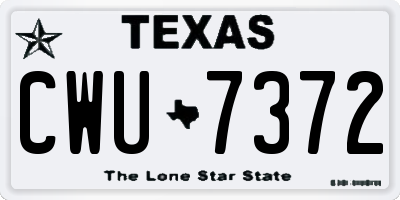 TX license plate CWU7372