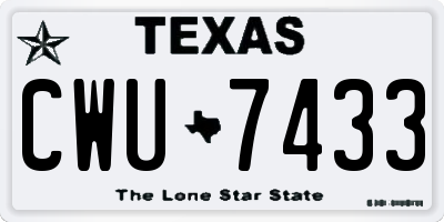 TX license plate CWU7433