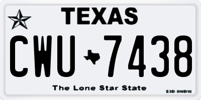 TX license plate CWU7438