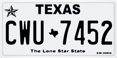 TX license plate CWU7452