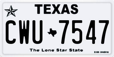 TX license plate CWU7547