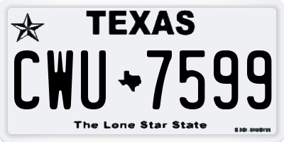 TX license plate CWU7599