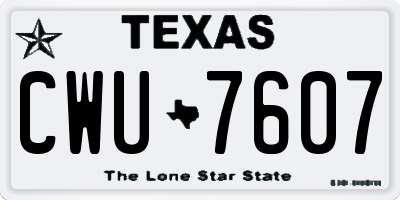 TX license plate CWU7607