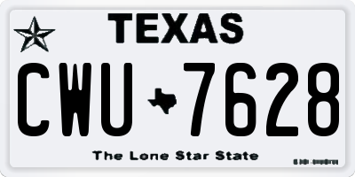 TX license plate CWU7628