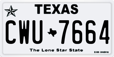 TX license plate CWU7664