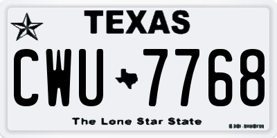 TX license plate CWU7768