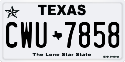 TX license plate CWU7858