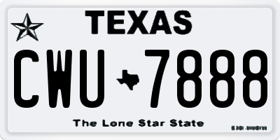 TX license plate CWU7888
