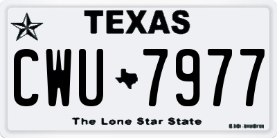 TX license plate CWU7977