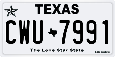 TX license plate CWU7991